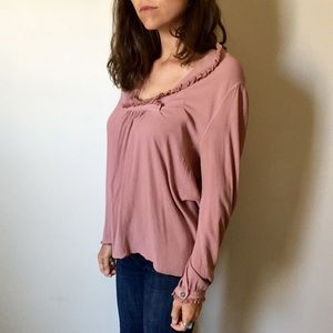 Vintage Pink Ruffle Top